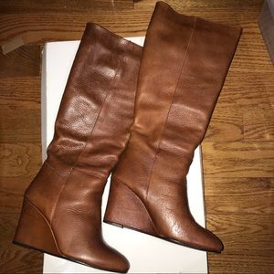 Tan high boots
